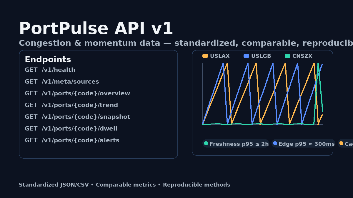 Overview of PortPulse API and standardized congestion metrics